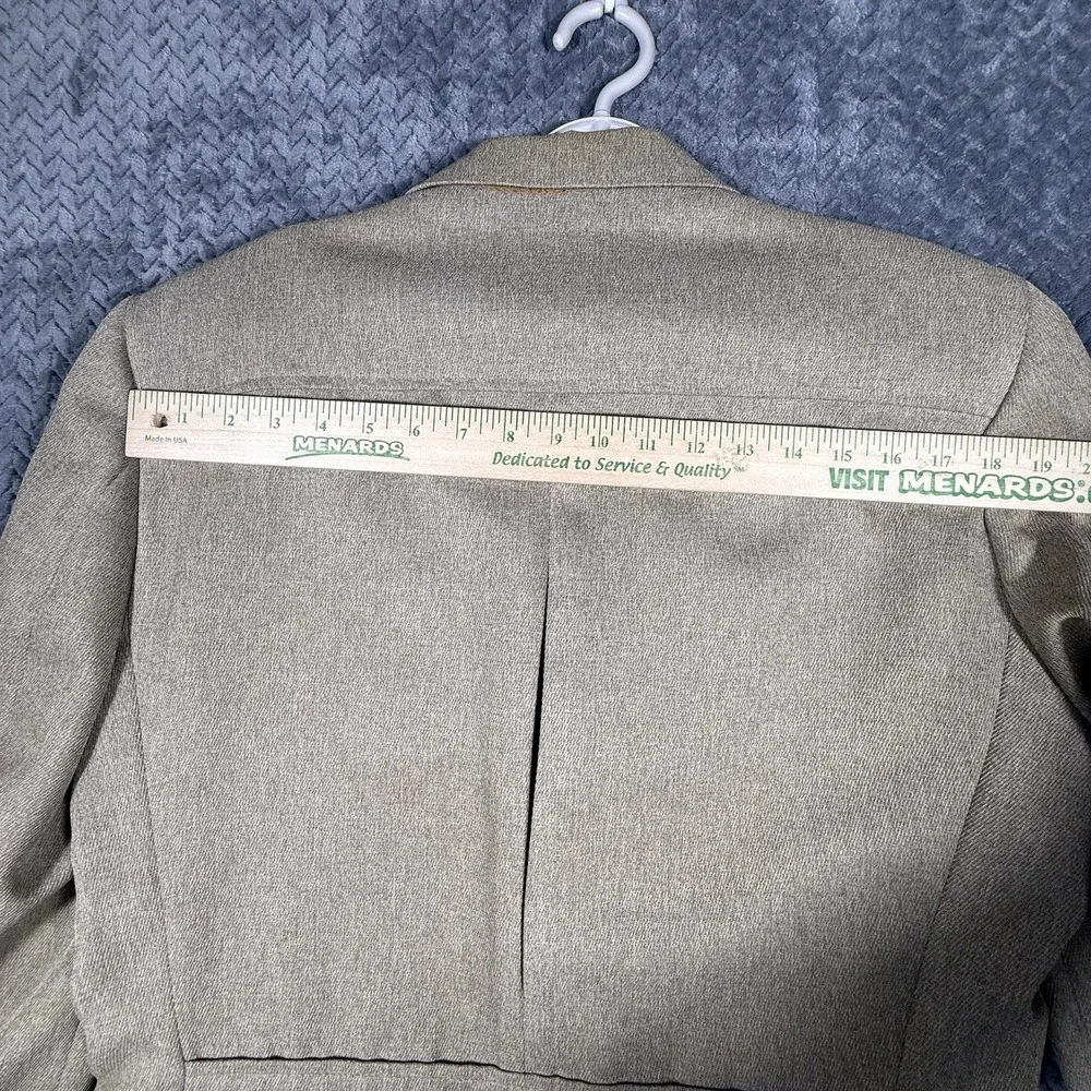Vintage Men's Safari Field Jacket Blazer 44 Tan Elbow Patch Poly‎ Blend Ejoven